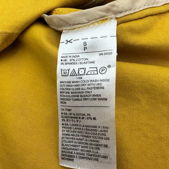 Banana Republic Womens Barn Field Jacket Mustard Gold Shirt Snap Closure Small - Picture 4 of 4